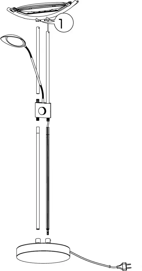 EGLO Baya Led Vloerlamp LED 180 cm Geelkoper Wit Dimbaar - Foto 3