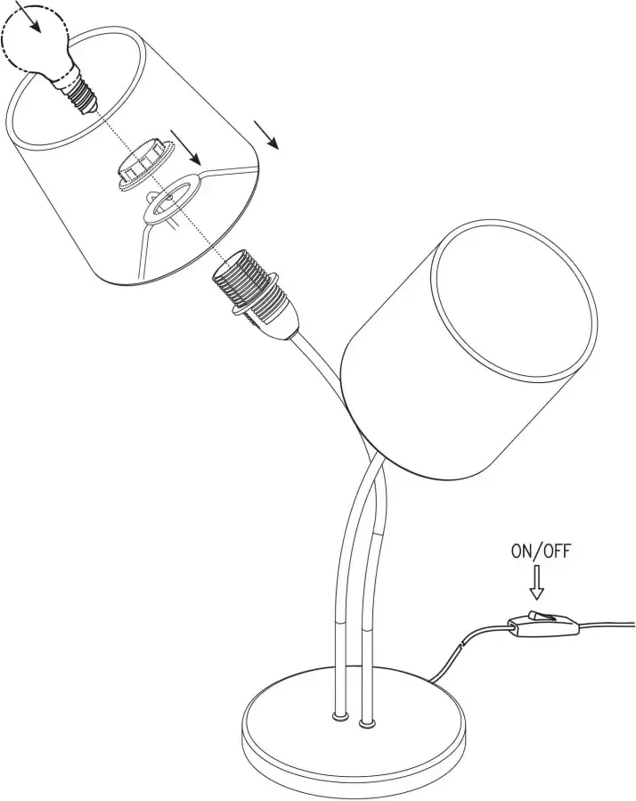 EGLO Tafellamp ALMEIDA L38 x H47 5 x B18 5 cm excl. 3x E14 (elk max. 25 W) van stof - Foto 4