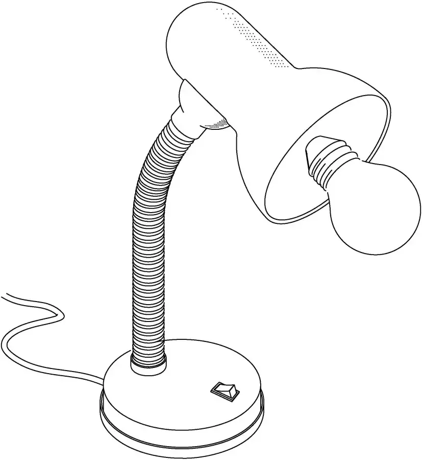 EGLO Tafellamp Basic wit ø12 5 x h30 cm tuimelschakelaar draaibaar flexibele hals