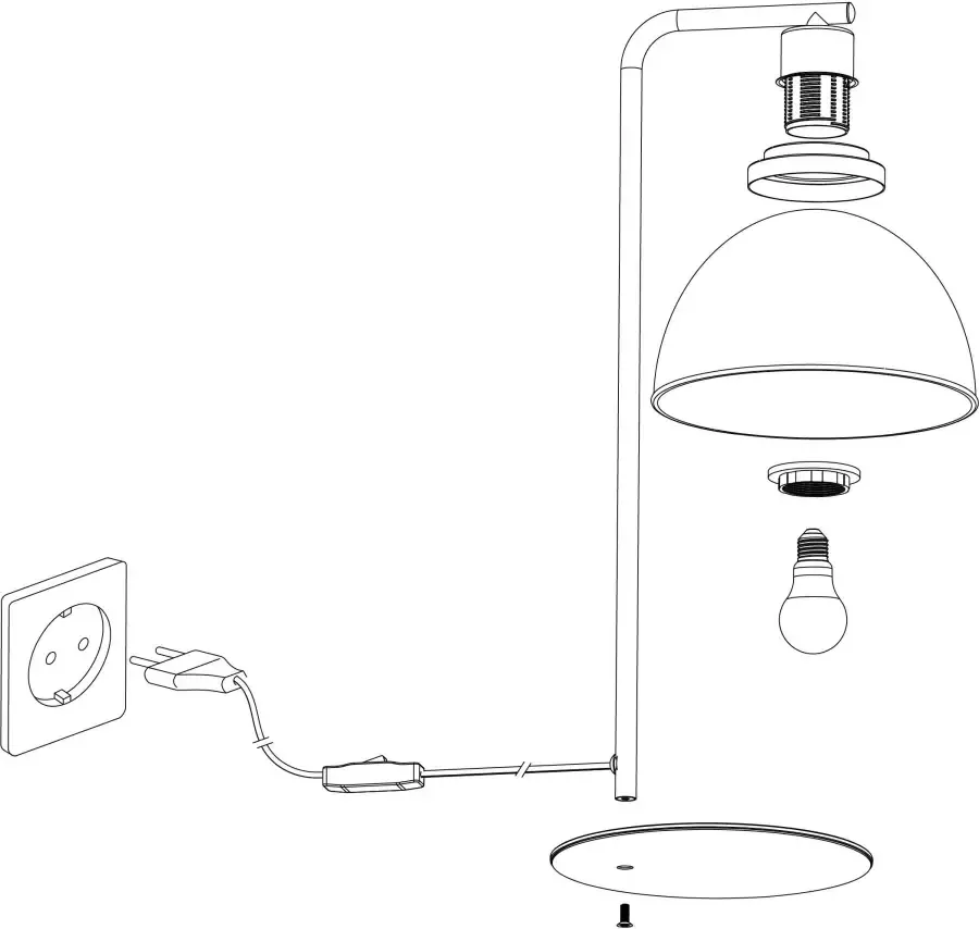 EGLO Beleser Tafellamp E27 50 5 cm Zwart - Foto 2