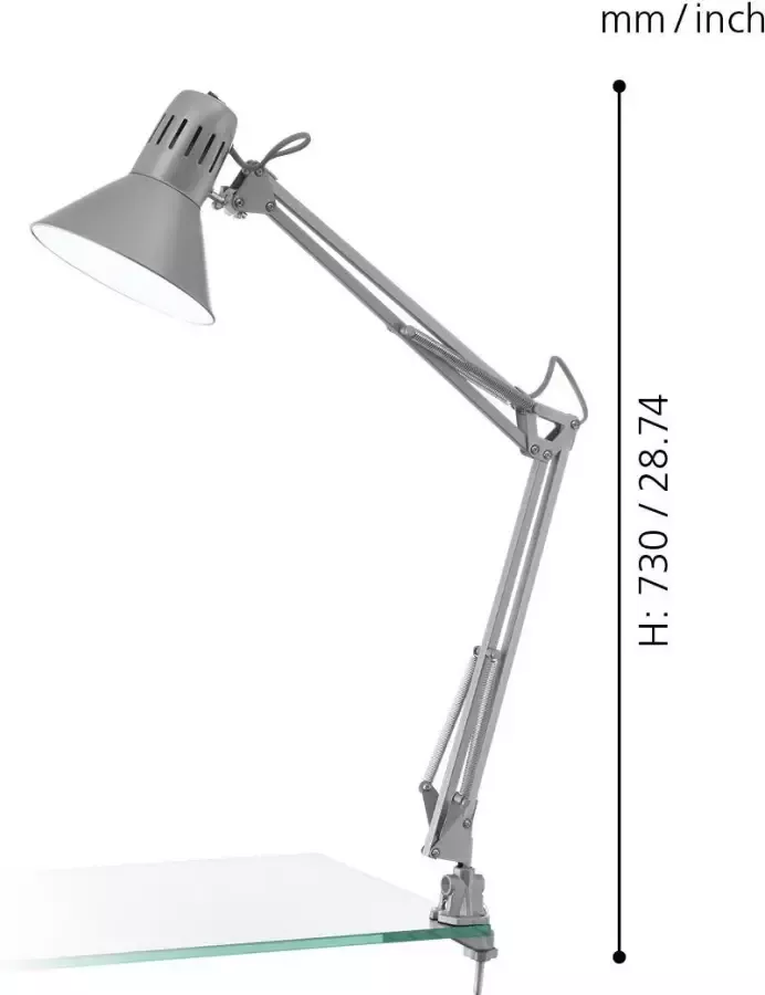EGLO FIRMO Tafellamp E27 73 cm zilver - Foto 2