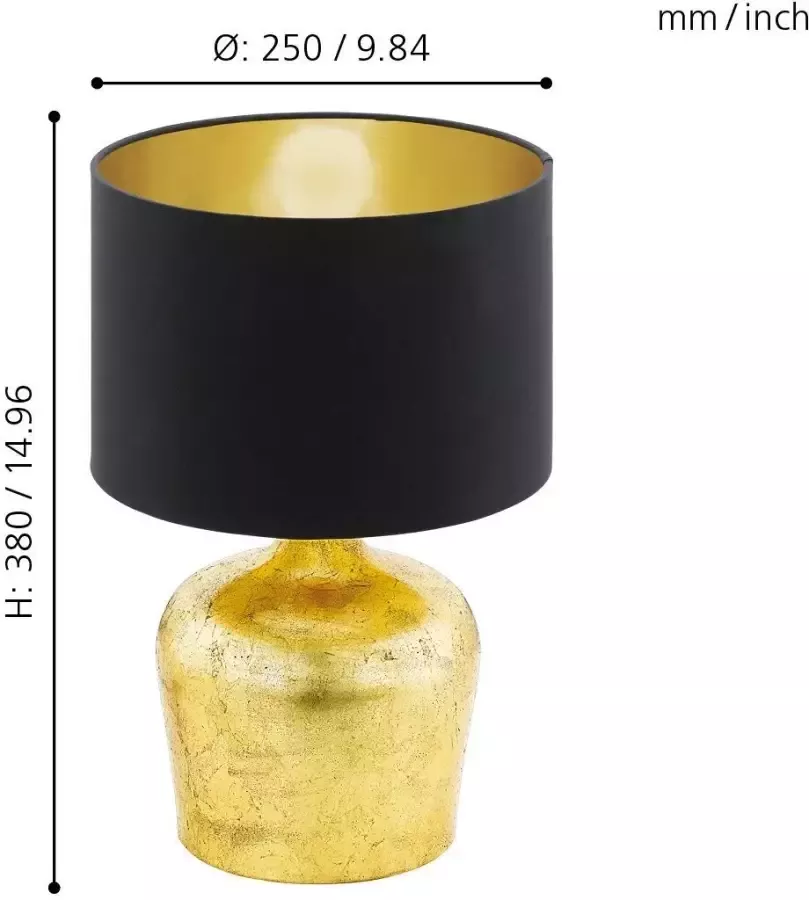 EGLO Manalba Tafellamp E27 38 cm Goud Zwart