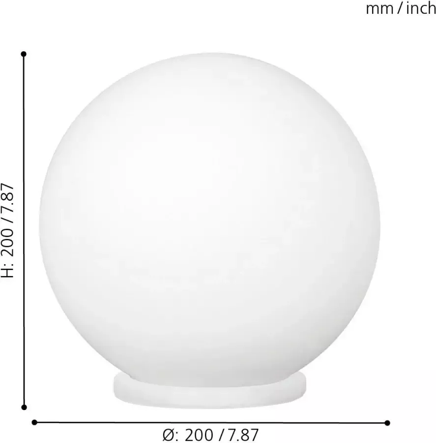 EGLO Rondo Tafellamp E27 Glas;Kunststof Wit - Foto 2