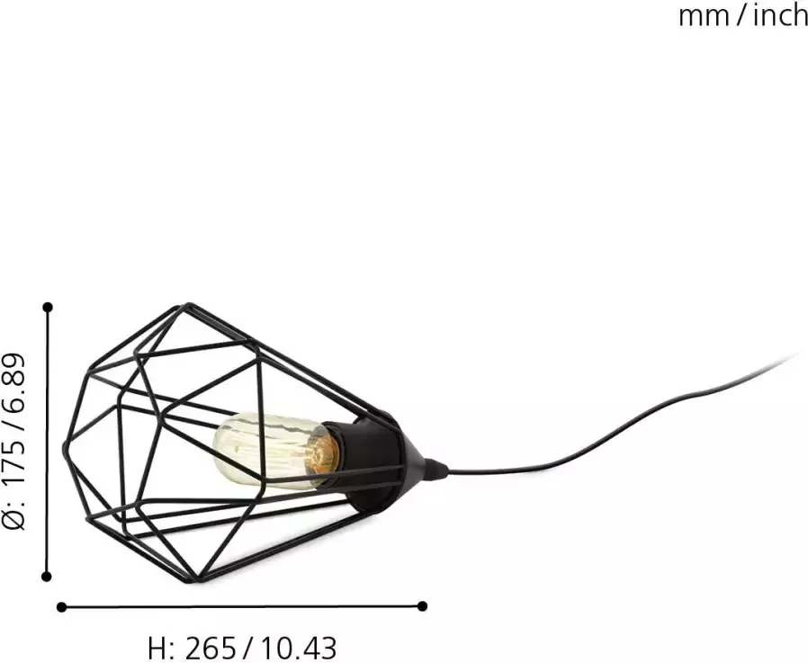 EGLO tafellamp Tarbes zwart Leen Bakker - Foto 3