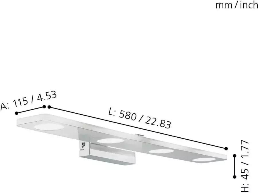 EGLO Cabus Wandlamp LED 58 cm Grijs - Foto 2