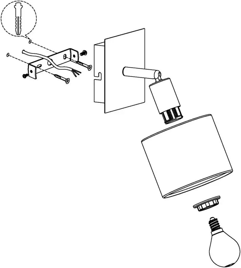 EGLO VALBIANO Wandlamp E14 11 cm Nikkelmat