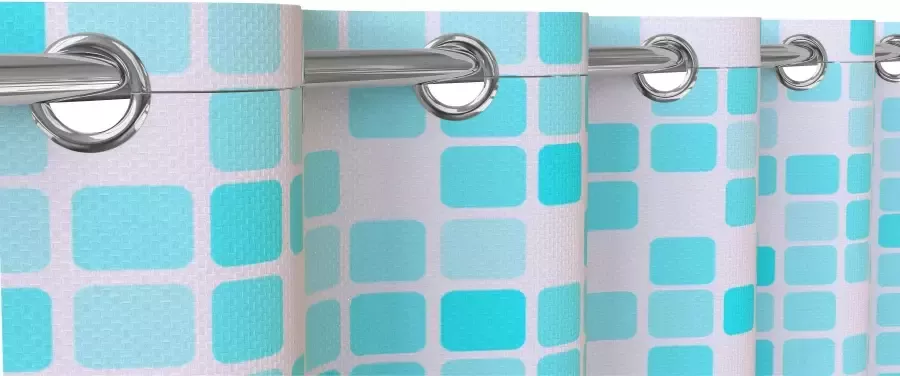 Eisl Douchegordijn Mozaïek grijs wasbaar anti-schimmel gordijn (hoogte 200 cm) grijs mozaïek-design - Foto 5