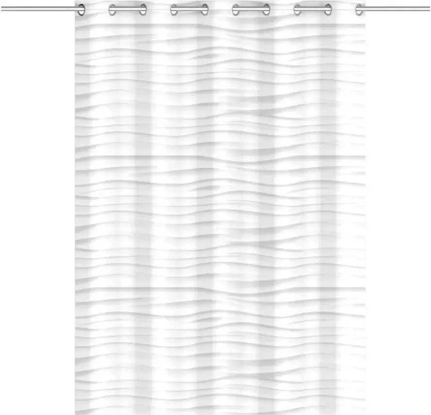 Eisl Douchegordijn White wave wasbaar textielen antischimmelgordijn (hoogte 200 cm)