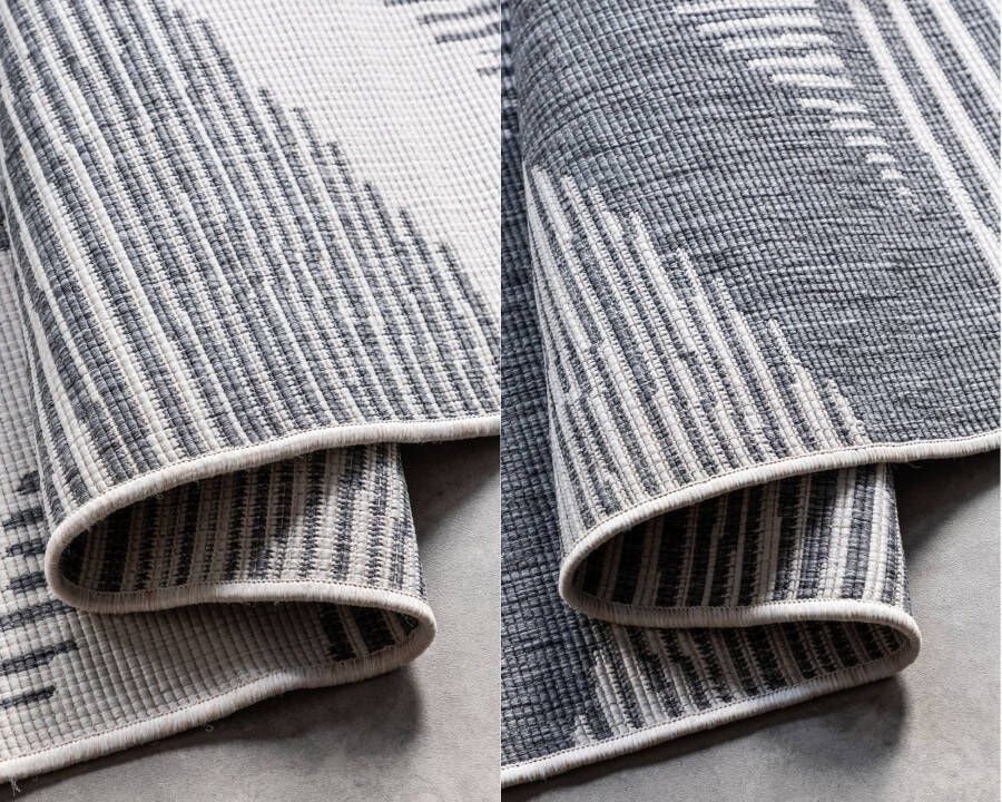 ELLE DECORATION Vloerkleed Rhombus In- en Outdoor Vlakweefsel binnen- en buitengebruik modern omkeerbaar tapijt balkon woonkamer - Foto 3