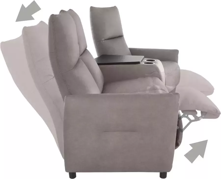 Exxpo sofa fashion 3-zitsbank Inclusief relaxfunctie en vak