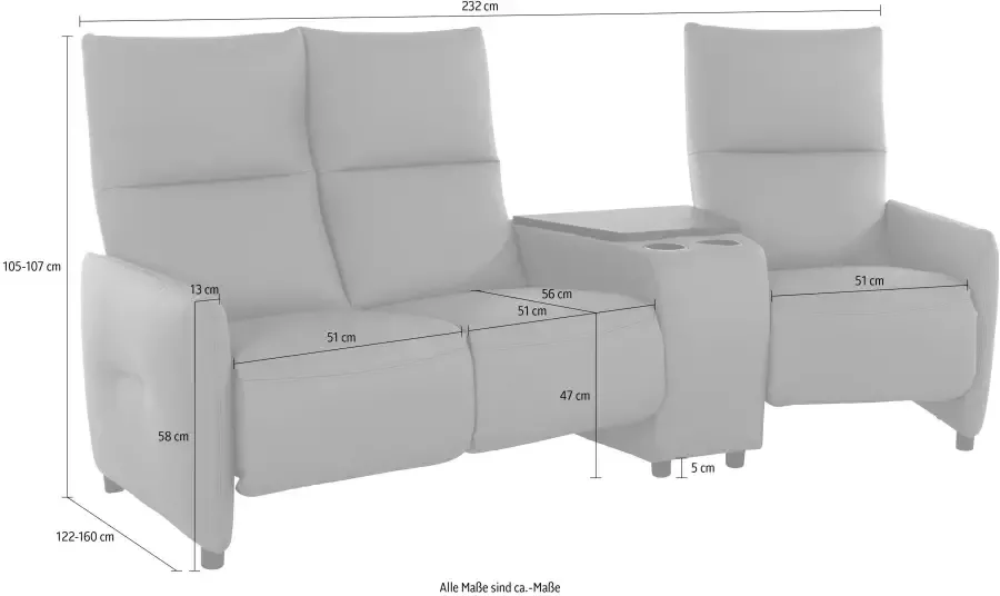 Exxpo sofa fashion 3-zitsbank Inclusief relaxfunctie en vak - Foto 7