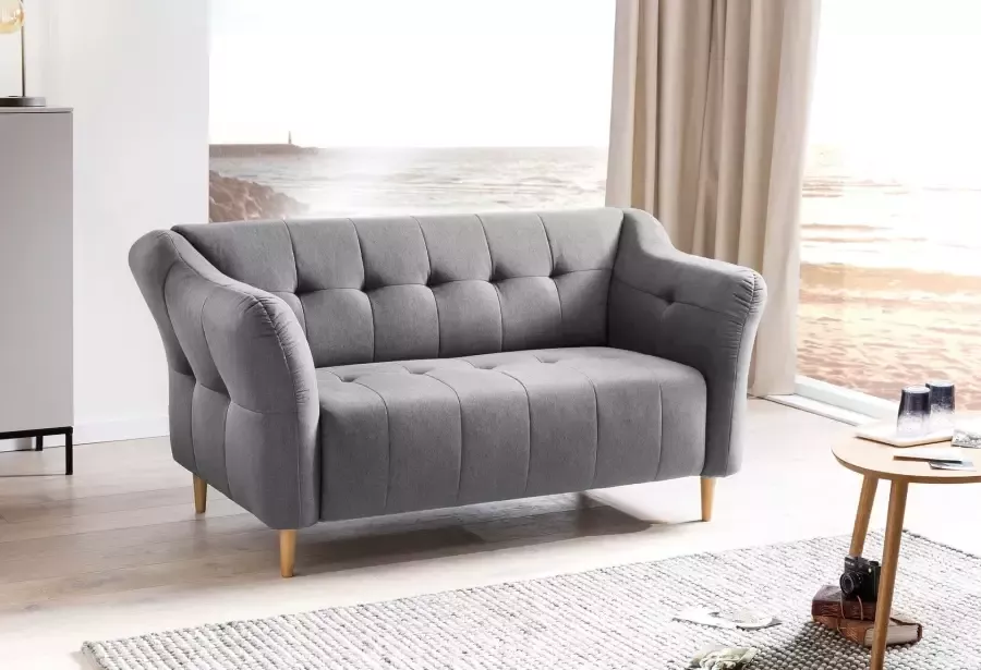 Exxpo sofa fashion 2-zitsbank Soraya met houten poten vrij plaatsbaar