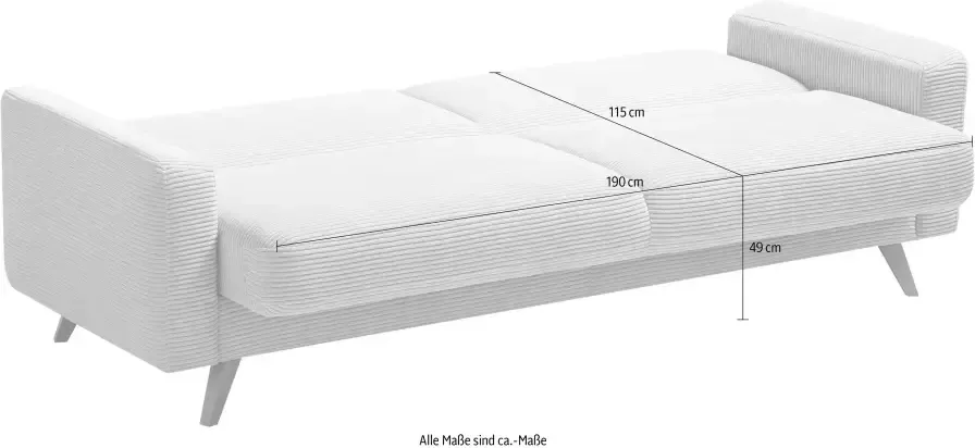 Exxpo sofa fashion 3-zitsbank Samso elegant en comfortabel actuele cord bekleding kantelbank - Foto 7