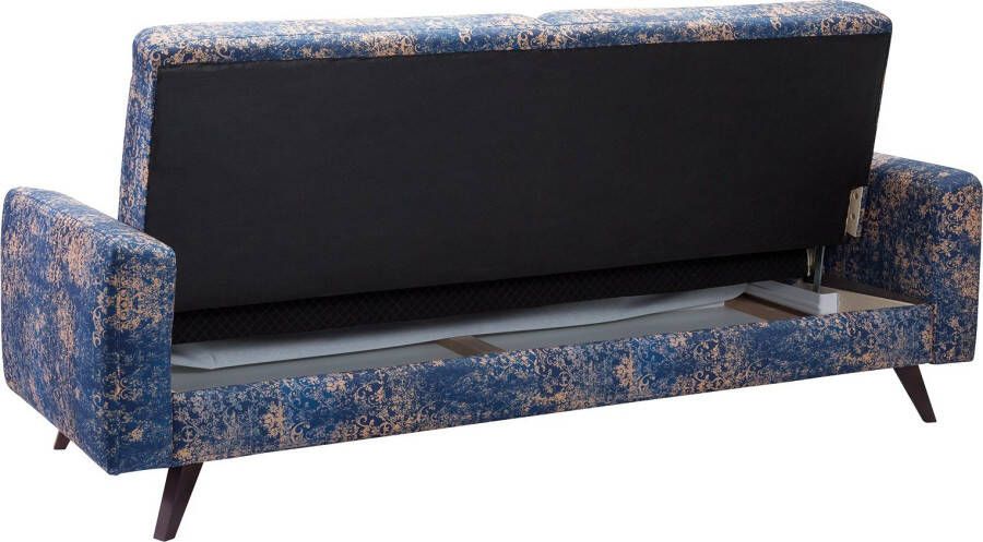 Exxpo sofa fashion 3-zitsbank met slaapbank functie bedlade en houten poten - Foto 4