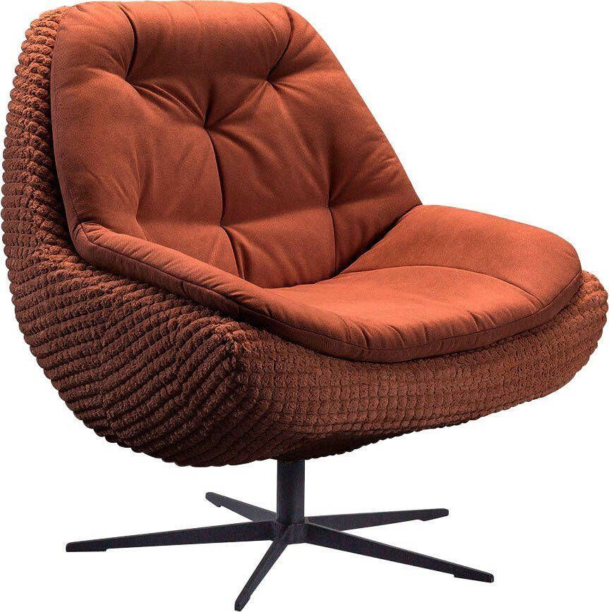 Exxpo sofa fashion Draaibare fauteuil Comfortabel gestoffeerde draaifauteuil met elegante metalen stervormige voet - Foto 3