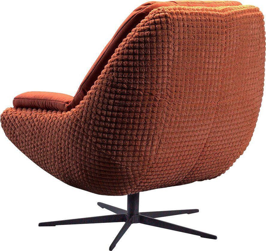 Exxpo sofa fashion Draaibare fauteuil Comfortabel gestoffeerde draaifauteuil met elegante metalen stervormige voet - Foto 4