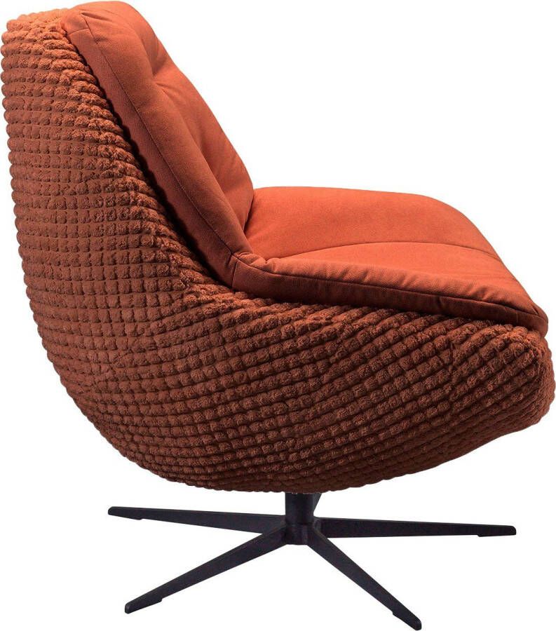 Exxpo sofa fashion Draaibare fauteuil Comfortabel gestoffeerde draaifauteuil met elegante metalen stervormige voet - Foto 5