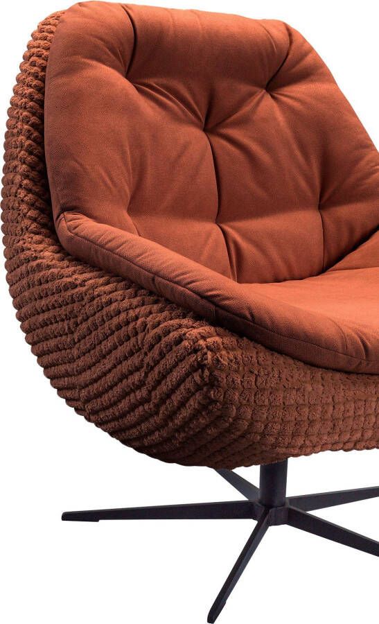 Exxpo sofa fashion Draaibare fauteuil Comfortabel gestoffeerde draaifauteuil met elegante metalen stervormige voet - Foto 7