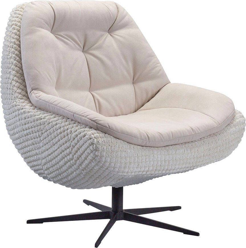 Exxpo sofa fashion Draaibare fauteuil Comfortabel gestoffeerde draaifauteuil met elegante metalen stervormige voet - Foto 3