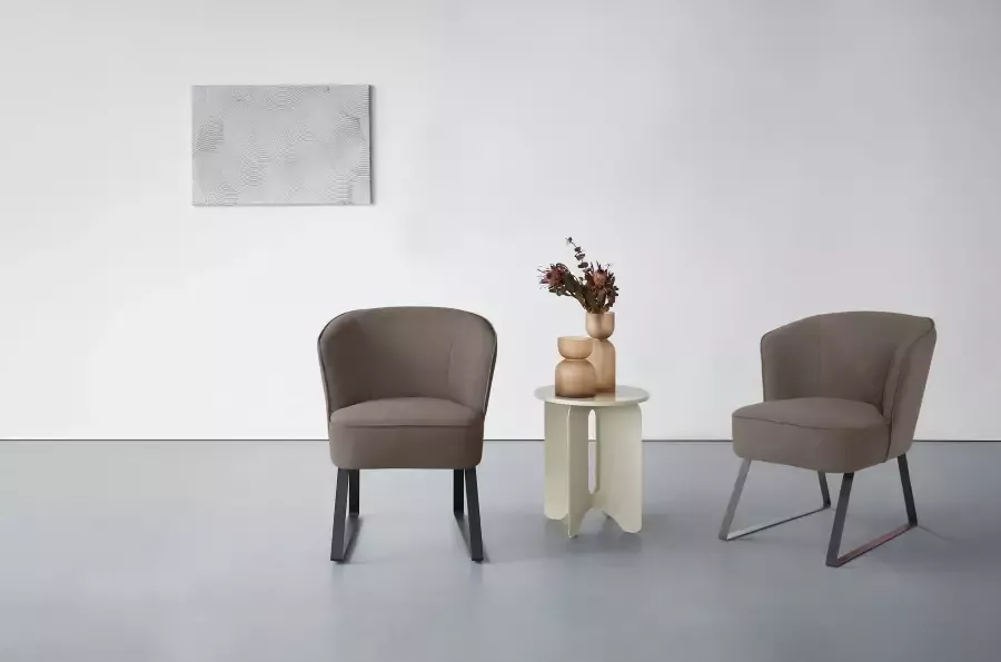 Exxpo sofa fashion Fauteuil Americano loungestoel met bies en metalen poten verschillende typen bekleding 1 stuk - Foto 5