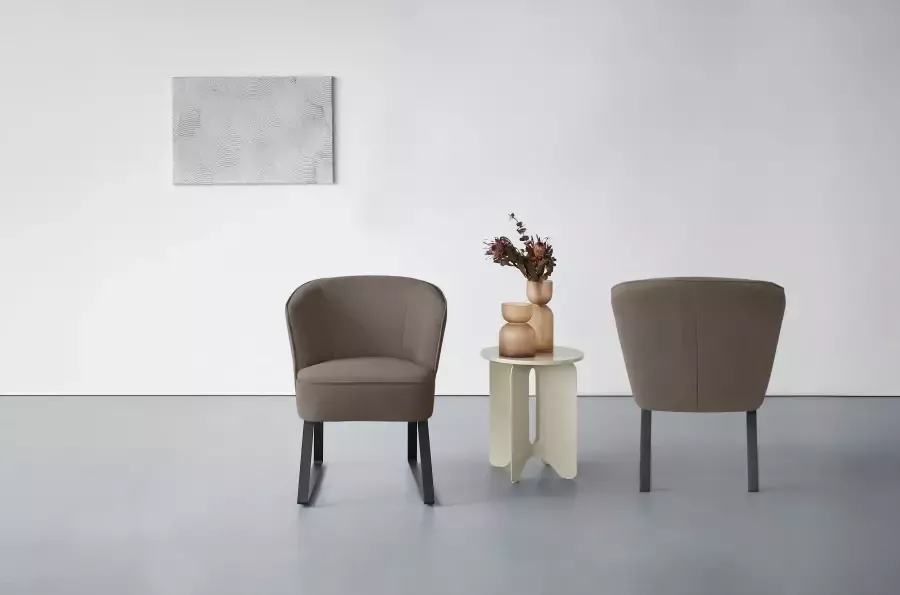 Exxpo sofa fashion Fauteuil Americano loungestoel met bies en metalen poten verschillende typen bekleding 1 stuk - Foto 6