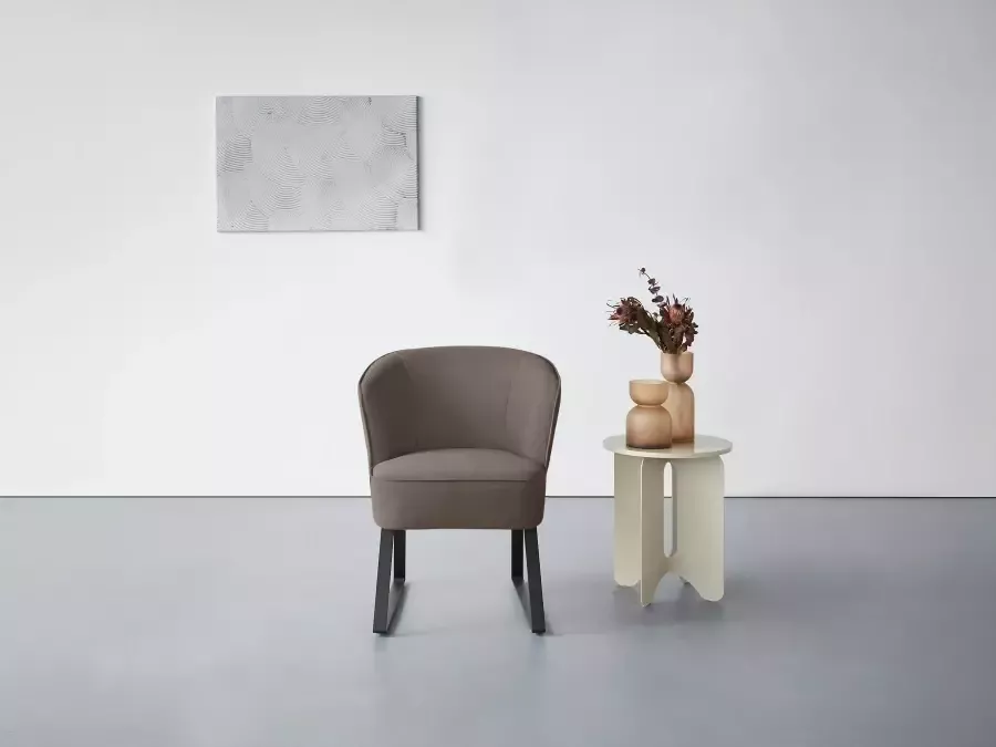 Exxpo sofa fashion Fauteuil Americano loungestoel met bies en metalen poten verschillende typen bekleding 1 stuk - Foto 4