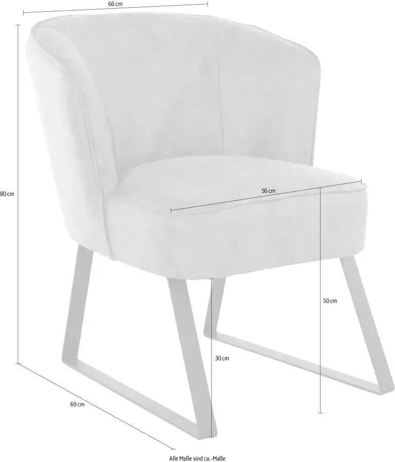 Exxpo sofa fashion Fauteuil Americano loungestoel met bies en metalen poten verschillende typen bekleding 1 stuk