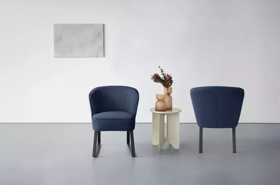 Exxpo sofa fashion Fauteuil Americano loungestoel met bies en metalen poten verschillende typen bekleding 1 stuk - Foto 2