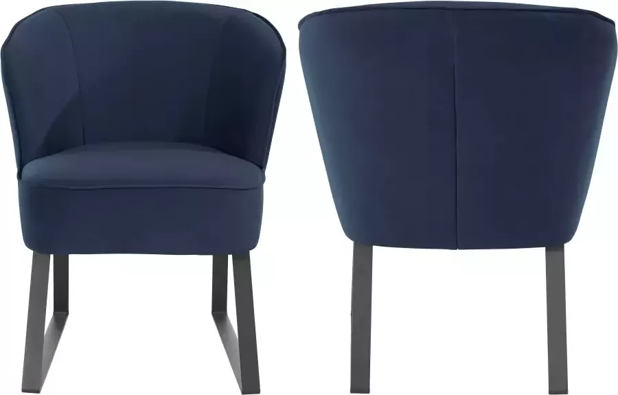 Exxpo sofa fashion Fauteuil Americano loungestoel met bies en metalen poten verschillende typen bekleding 1 stuk - Foto 3