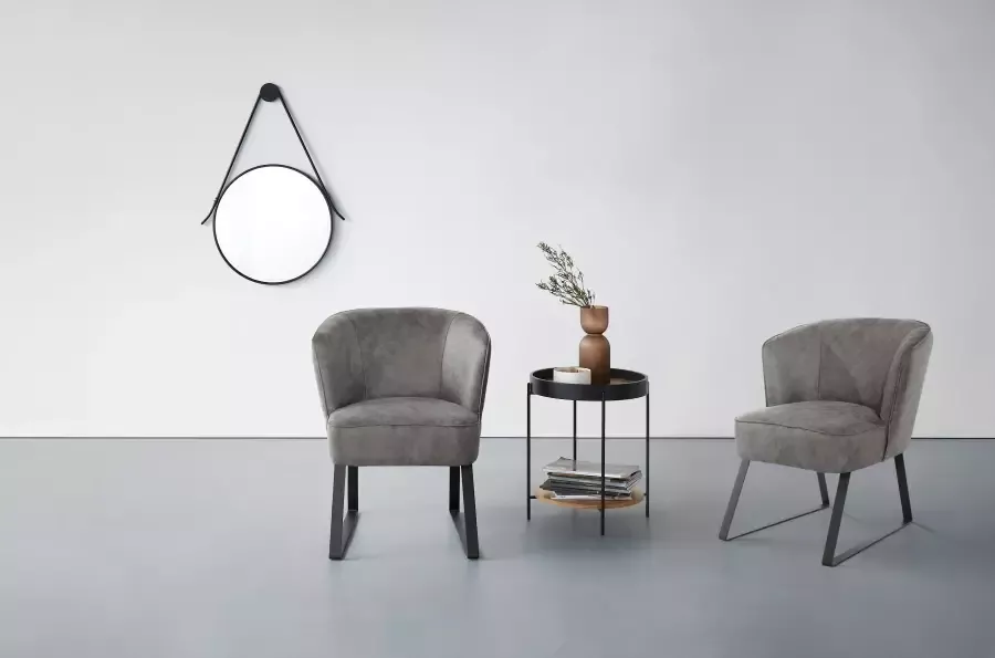 Exxpo sofa fashion Fauteuil Americano loungestoel met bies en metalen poten verschillende typen bekleding 1 stuk - Foto 6