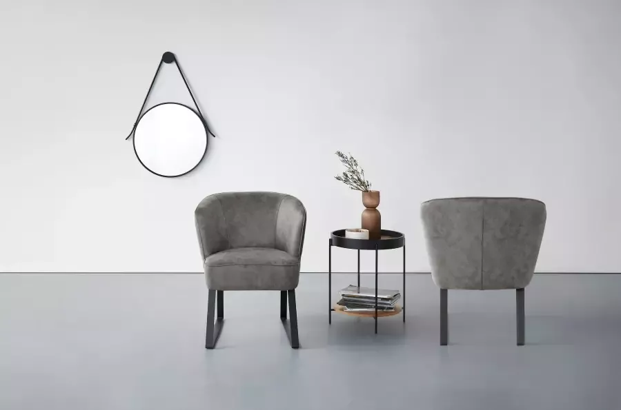 Exxpo sofa fashion Fauteuil Americano loungestoel met bies en metalen poten verschillende typen bekleding 1 stuk - Foto 7