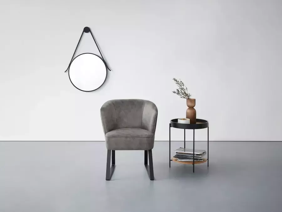 Exxpo sofa fashion Fauteuil Americano loungestoel met bies en metalen poten verschillende typen bekleding 1 stuk - Foto 5