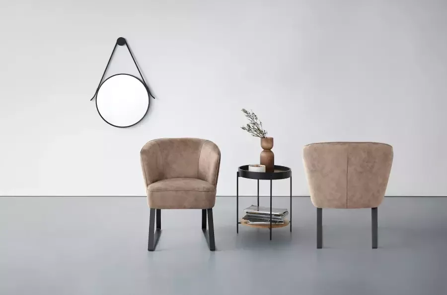 Exxpo sofa fashion Fauteuil Americano loungestoel met bies en metalen poten verschillende typen bekleding 1 stuk - Foto 7