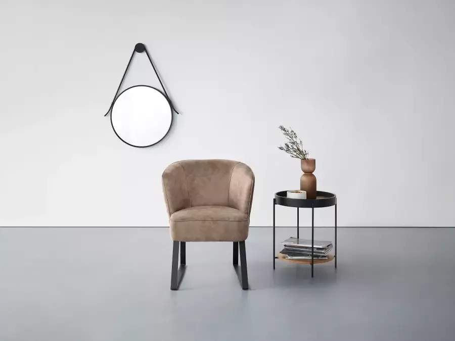 Exxpo sofa fashion Fauteuil Americano loungestoel met bies en metalen poten verschillende typen bekleding 1 stuk - Foto 6