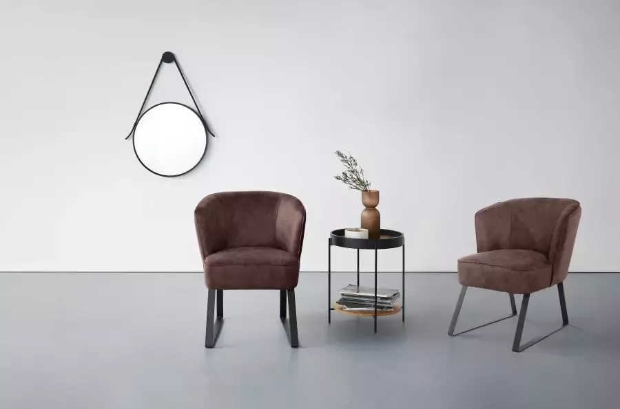Exxpo sofa fashion Fauteuil Americano loungestoel met bies en metalen poten verschillende typen bekleding 1 stuk - Foto 6