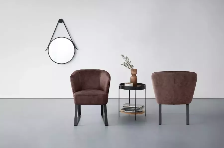 Exxpo sofa fashion Fauteuil Americano loungestoel met bies en metalen poten verschillende typen bekleding 1 stuk - Foto 7