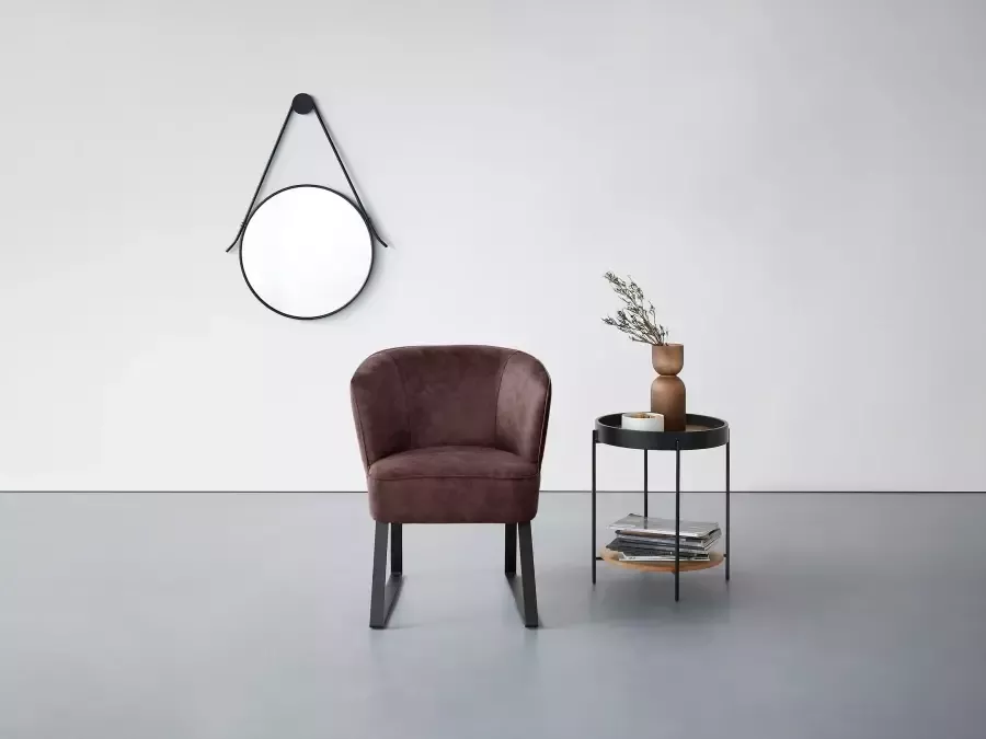 Exxpo sofa fashion Fauteuil Americano loungestoel met bies en metalen poten verschillende typen bekleding 1 stuk - Foto 5