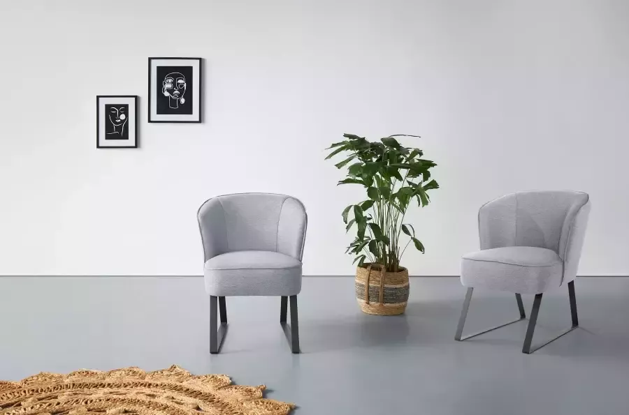 Exxpo sofa fashion Fauteuil Americano loungestoel met bies en metalen poten verschillende typen bekleding 1 stuk - Foto 6