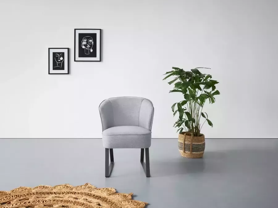 Exxpo sofa fashion Fauteuil Americano loungestoel met bies en metalen poten verschillende typen bekleding 1 stuk - Foto 4