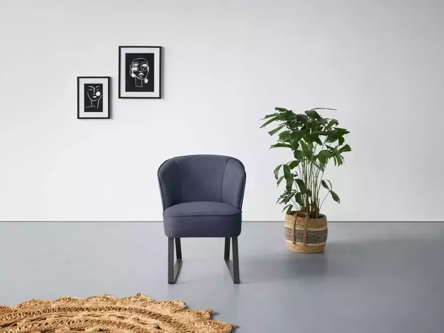 Exxpo sofa fashion Fauteuil Americano loungestoel met bies en metalen poten verschillende typen bekleding 1 stuk - Foto 4