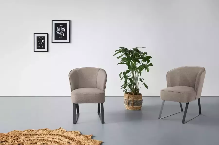 Exxpo sofa fashion Fauteuil Americano loungestoel met bies en metalen poten verschillende typen bekleding 1 stuk - Foto 6