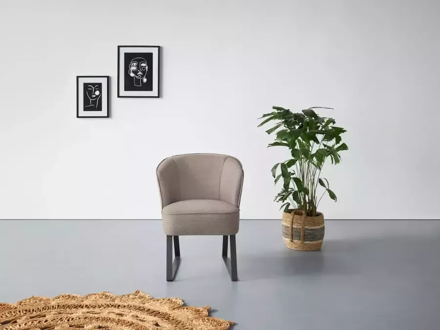 Exxpo sofa fashion Fauteuil Americano loungestoel met bies en metalen poten verschillende typen bekleding 1 stuk - Foto 4