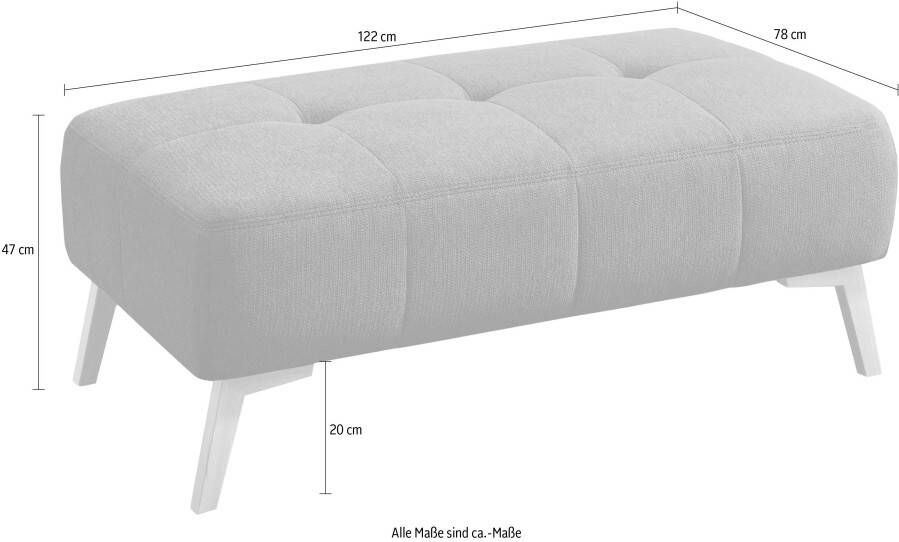 Exxpo sofa fashion Hocker in scandinavisch design met doorgestikt patroon en houten poten - Foto 2