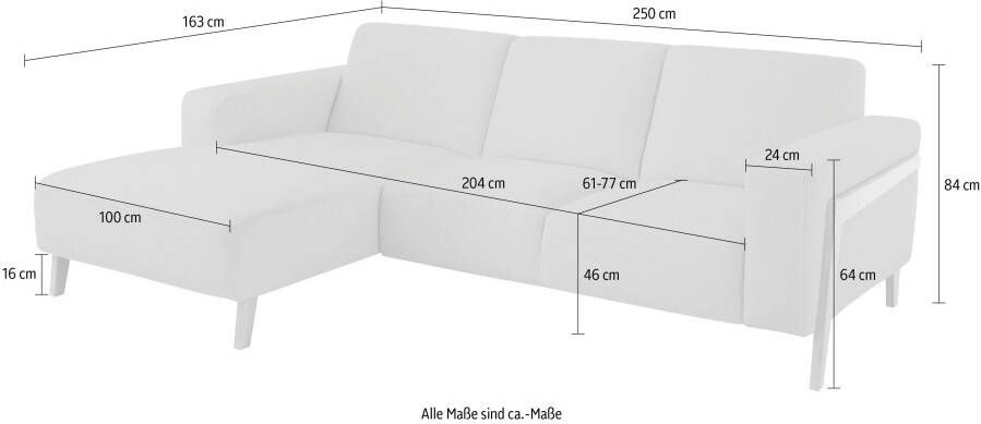 Exxpo sofa fashion Hoekbank Starr L-vorm optioneel elektrische zitdiepteverstelling massief houten voeten - Foto 3