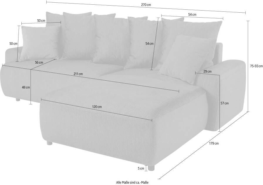 Exxpo sofa fashion Hoekbank inclusief slaapbank functie bedbox en sier- en rugkussens - Foto 2