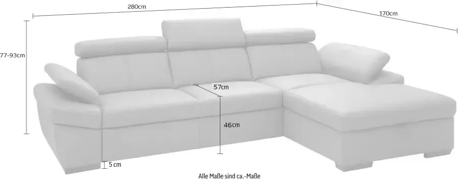 Exxpo sofa fashion Hoekbank Salerno inclusief verstelbare hoofdsteun en verstelbare armleuning naar keuze met slaapfunctie - Foto 12