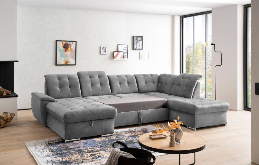 Exxpo sofa fashion Zithoek Durango U-Form 6x hoofdsteunverstelling optioneel met slaapfunctie en bedlades (4-delig) - Foto 2