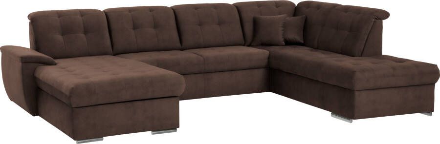 Exxpo sofa fashion Zithoek Durango U-vorm Verstelbare hoofdsteun naar keuze met slaapfunctie en bedkist (4-delig) - Foto 6