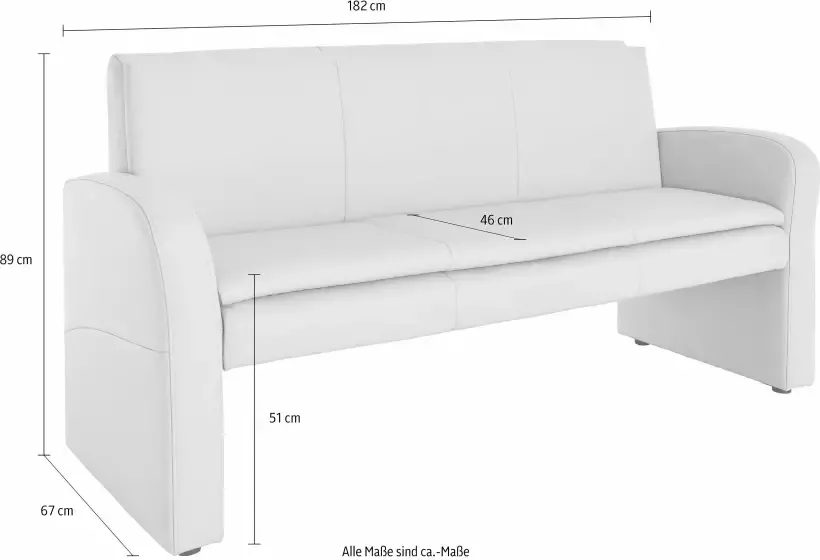 Exxpo sofa fashion Hockerbank Cortado 3-zits keukenbank met hoog zitcomfort