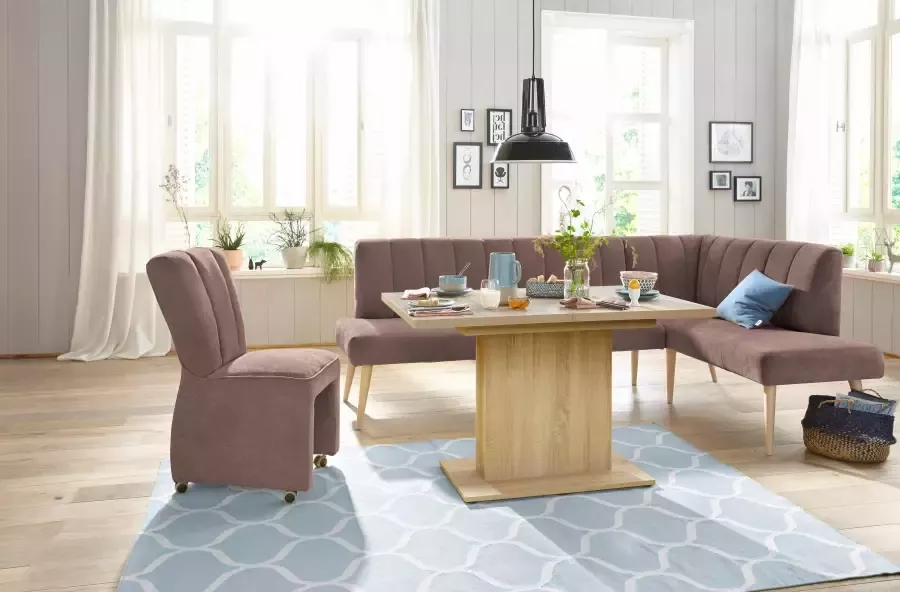 Exxpo sofa fashion Hoekbank Costa moderne rugstikking comfortabel en elegant hoge houten voet - Foto 1
